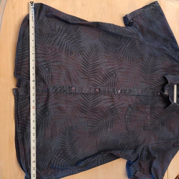 Sears Vintage Short Sleeve Button up Shirt with dark floral design, Size 2XL - Picture 5 of 14